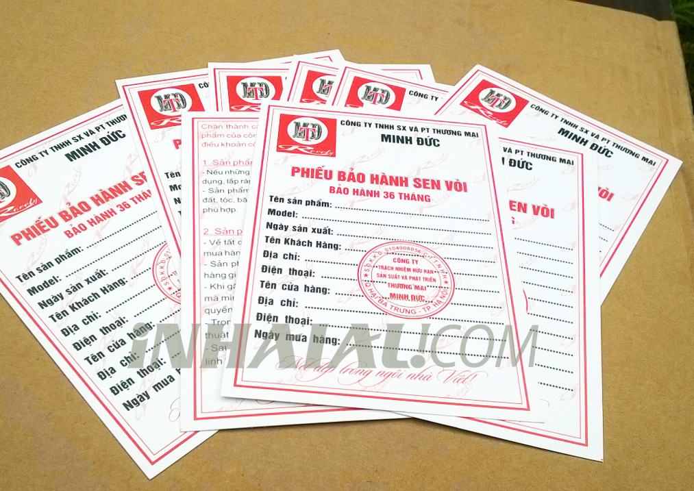 In phiếu bảo hành In phiếu bảo hành